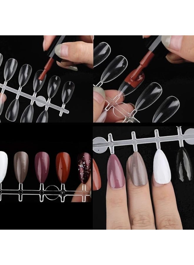 أظافر صناعية بتغطية كاملة، أطراف أكريليك جل ناعمة، أظافر صناعية مدببة، تصاميم مانيكير، ديكور للنساء والفتيات، صالون منزلي، 24 قطعة (ورقة واحدة) شفافة - Image 2